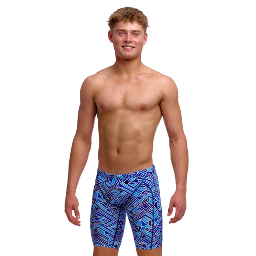 Funky Trunks Boys Blue Bits Eco Training Jammer Swimwear, Boys Swimsuit [Size: 6]