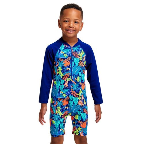 Funky Trunks Toddler Boys Slothed Go Jump Suit Swimwear Chlorine Resistant, Sunsuit, Boys Swimwear [Size: 6]