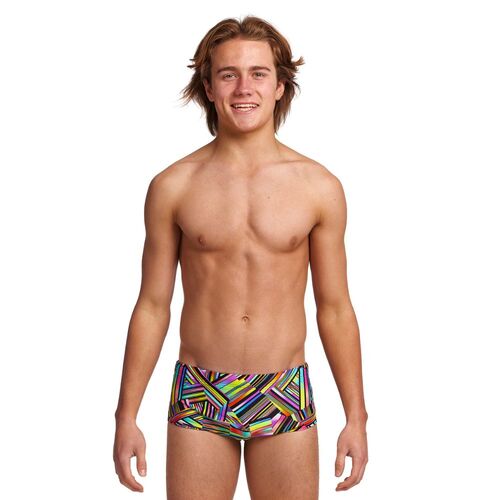Funky Trunks Boys Strip Straps Sidewinder Trunks Swimwear, Boys Swimwear [Size: 10]