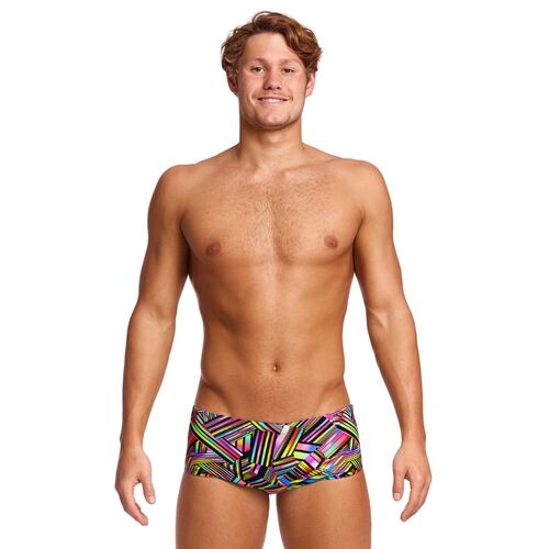 Funky Trunks Men's Strip Straps Sidewinder Trunk Swimwear, Men's Swimsuit [Size: 32]