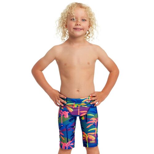 Funky Trunks Toddler Boys Palm A Lot ECO Miniman Swimming Jammers, Boys Swimwear [Size: 2]