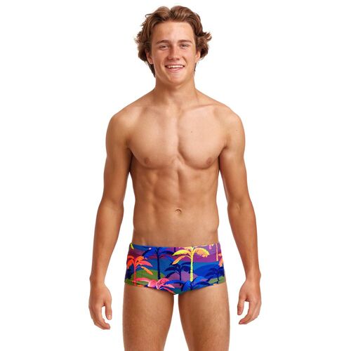 Funky Trunks Boys Palm A Lot Sidewinder Trunks Swimwear, Boys Swimwear [Size: 8]
