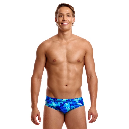 Funky Trunks Men's Try Blue Seamed Brief Swimwear, Men's Swimsuit [Size: 30]