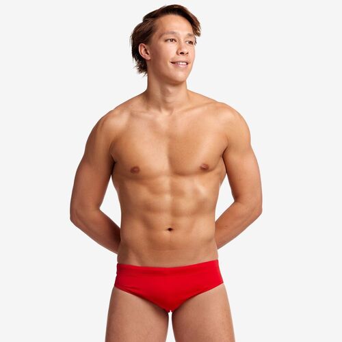 Funky Trunks Men's Still Red Classic Brief Swimwear, Men's Swimsuit [Size: 34]