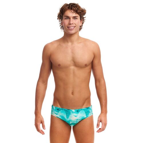 Funky Trunks Men's Teal Wave ECO Classic Brief Swimwear, Men's Swimsuit [Size: 32]