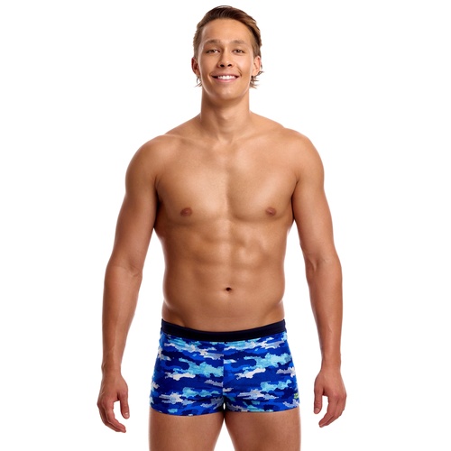 Funky Trunks Men's ECO Men's Square Trunks Swimwear, Men's Swimsuit - Clean Marine  [Size: 32]