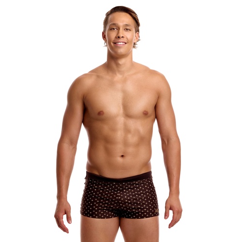 Funky Trunks Men's ECO Men's Square Trunks Swimwear, Men's Swimsuit - Hot Cross [Size: 32]