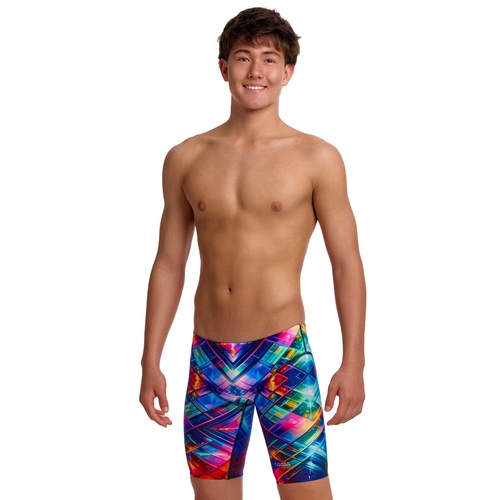 Funky Trunks Boys Fast Training Jammers, Swimming Jammer - Firefly Sparkle [Size: 6]
