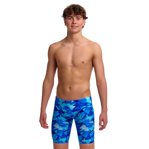 Funky Trunks Boys Fast Training Jammers, Swimming Jammer - Try Blue [Size: 6]