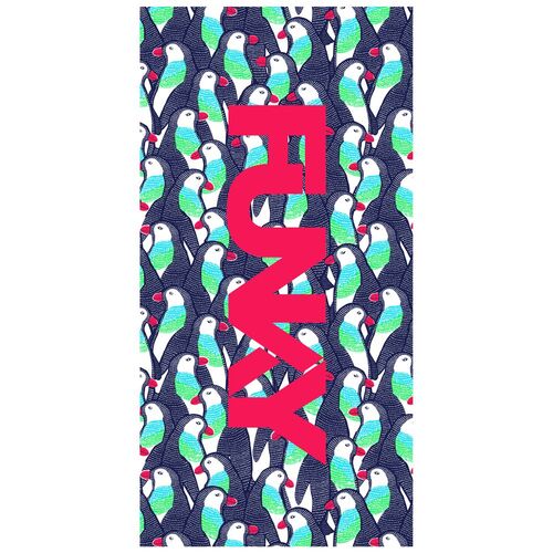 Funky Pengoo Parade Cotton Towel, Beach Towel, Swim Towel, Cotton Towel, Funky