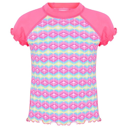 ESCARGOT TODDLER GIRLS CELEBRATION SUNTOP, GIRLS SWIMWEAR, GIRLS RASHIE [Size: 5]