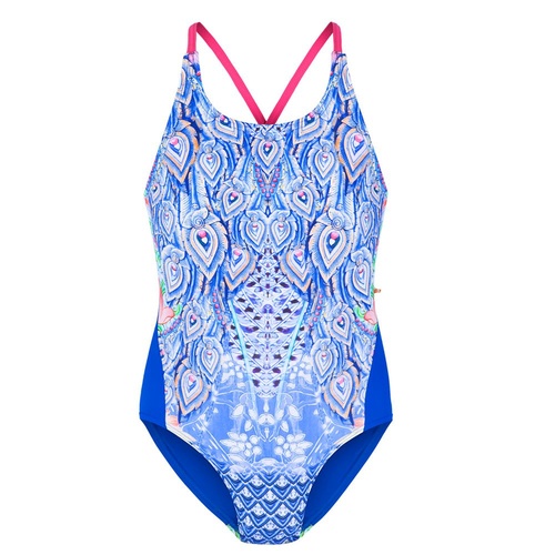 ESCARGOT TODDLER GIRLS PEACOCK ONE PIECE SWIMWEAR, CHILDREN'S SWIMWEAR [Size: 3]