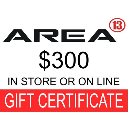 Area13 $300.00 Gift Certificate