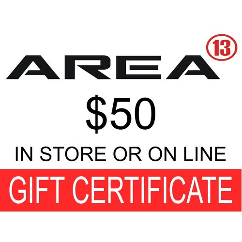 Area13 $50.00 Gift Certificate