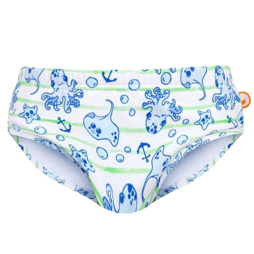 Escargot Sea Creatures Aqua Nappy,  Baby Swim Nappy. [Size: 6-12 Months]