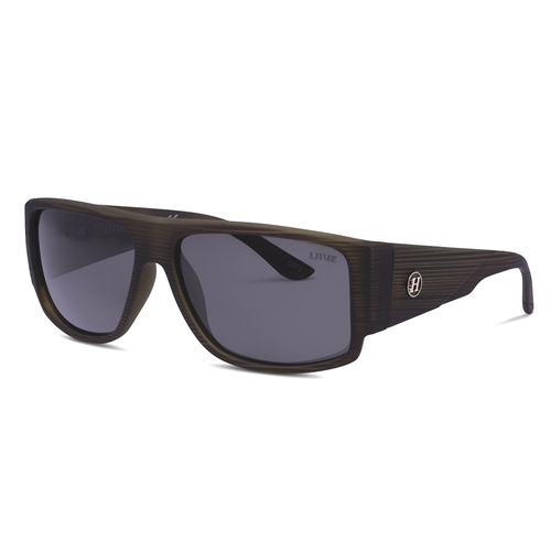 Liive Vision Mad Huey's Sunglasses - Coast Guard Polarized - Brown Wood - Live Sunglasses