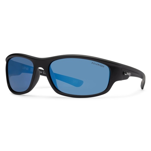 Liive Vision Sunglasses - BREAM Blue Mirror Polarised Matt Black - Live Sunglasses