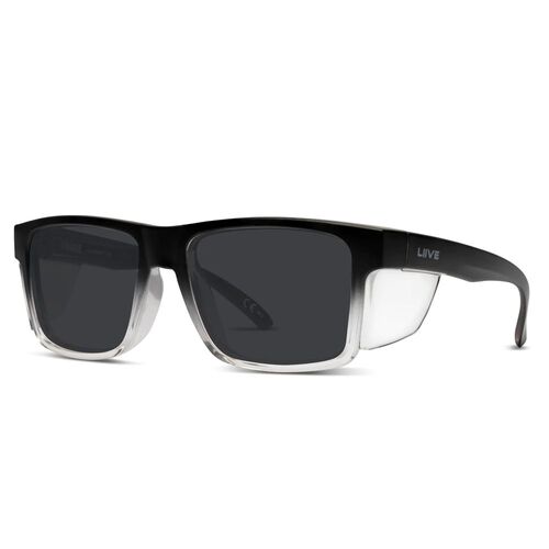 Liive Vision Tradie Safety Sunglasses - Matt Black Fade - Live Sunglasses