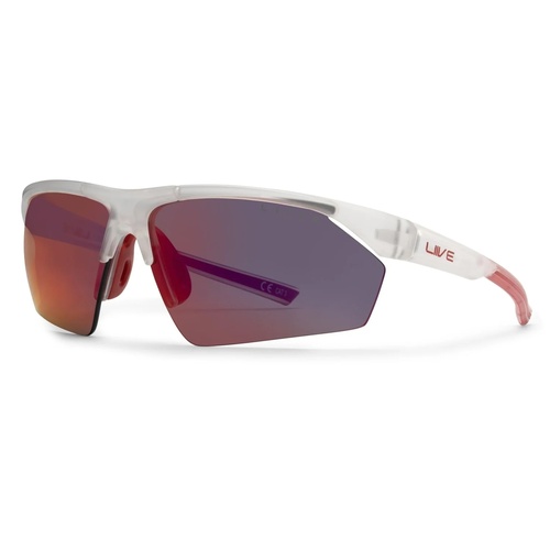 Liive Vision Sunglasses - REACT Red Mirror Matt Xtal - Live Sunglasses