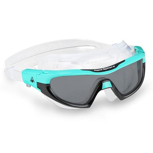 Aqua Sphere Vista Pro Swimming Mask - Aqua with Smoked Lens, Triathlon Swimming Goggles