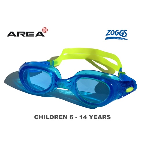 ZOGGS PHANTOM JUNIOR 6 - 14 YEARS SWIMMING GOGGLES BLUE/LIME, CHILDREN'S GOGGLES