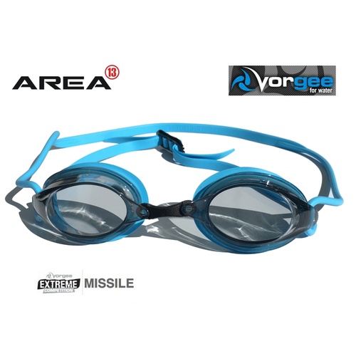 VORGEE MISSILE SWIMMING GOGGLES, SMOKED LENS, LIGHT BLUE, SWIMMING GOGGLES