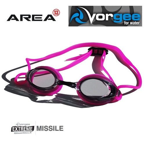 VORGEE MISSILE SWIMMING GOGGLES, SMOKED LENS, PINK, SWIMMING GOGGLES