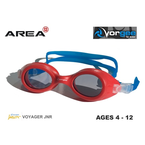 VORGEE VOYAGER JUNIOR SWIMMING GOGGLES, RED BLUE, CHILDREN'S SWIMMING GOGGLES