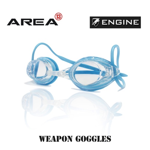 Engine Weapon Swimming Goggles, Block Blue, Clear Lens Swimming Goggles